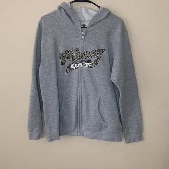 Girl's Mossy Oak Grey Hoodie Size Large - Picture 1 of 4